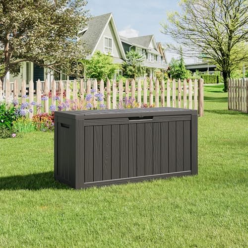 Outdoor Storage Waterproof Deck Box for Patio (80 Gallon, Black) - Image 6