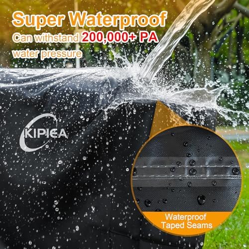 Kipiea 600D Pellet Grill Cover for Weber Searwood 600 & Smoque, Waterproof BBQ Smoker Cover, UV Resistant, No Tear, No Fading - Image 5