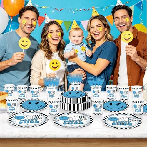 250Pcs One Happy Dude 1st Birthday Party Decorations,Serves 50 - Image 5