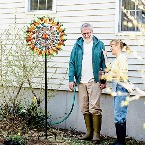 Lairander Butterfly Outdoor Wind Spinners, 84'' Large Garden Wind Spinner, Metal Yard Art Wind Sculptures & Spinners, Garden Decor for Outside Yard Ornaments Clearance Gift for Family - Image 6