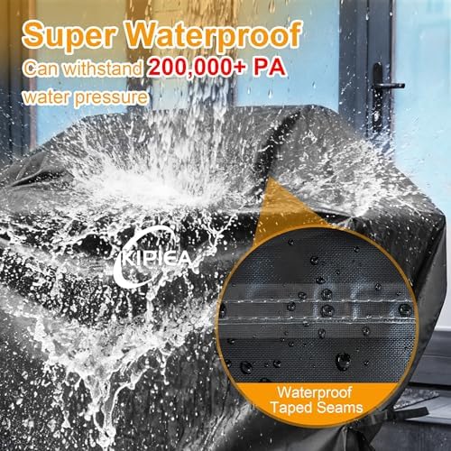 Kipiea 600D Heavy Duty Grill Cover for Traeger Timberline 1300, Waterproof Wood Pellet Smoker Cover with Windproof Buckles, Pellet BBQ Grill Covers for Outside Anti-UV, No Tear, No Fading - Image 4