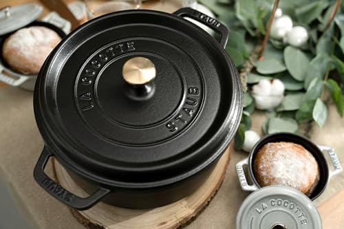 STAUB Cast Iron Roaster/Cocotte, Round, 22 cm, 2.6 L, Black - Image 7