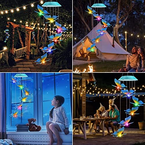 Solar Wind Chimes Outdoor, Color Changing Butterfly Gift for Mom Grandma - Image 6