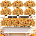 22 Pack Artificial Fall Flowers Mums for Outdoor Indoor(Fall Yellow) by PowbraceArtificialFlowers