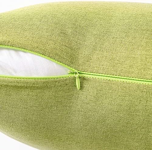 MIULEE Decorative Outdoor Pillow Covers Euro Waterproof 24x24 Moss Green - Image 4