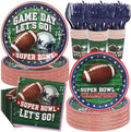 Football Paper Plates and Napkins 120Pcs Football Party Supplies Serves 24 by CENLBJ