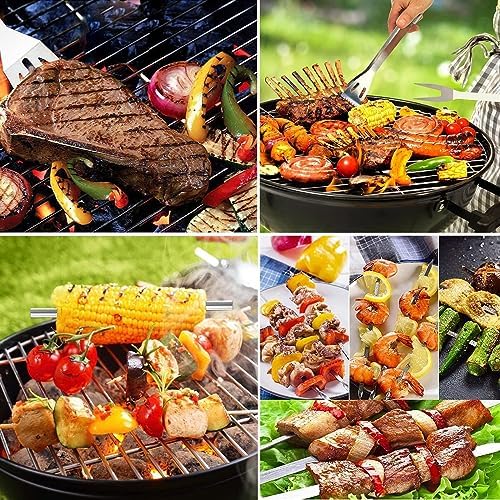 BBQ Accessories Kit - 20pcs Stainless BBQ Grill Tools Set for Smoker Camping Barbecue Grilling Tools BBQ Utensil Set Outdoor Cooking Tool Set with Canvas Bag Gift for Thanksgiving Day, Christmas - Image 4