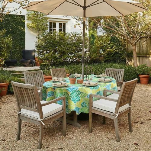 EHouseHome Outdoor Indoor Tablecloth with Umbrella Hole for Oval Table,Waterproof Patio Table Cloths, Spring/Summer Table Covers with Zipper for Backyard Circular Table/BBQs/Picnic,60 x 84 inches - Image 2