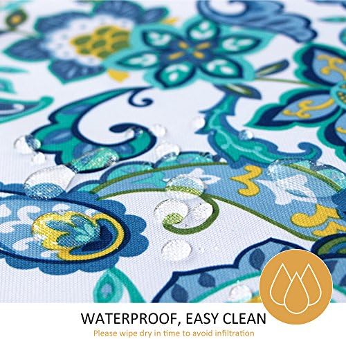 ColorBird Modern Paisley Flower Tablecloth Water Resistant Table Cover with Zipper Umbrella Hole for Patio Garden Tabletop Decor (Square, 60" x 60", Zippered, Paisley) - Image 4