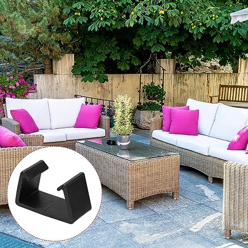 PATIKIL Patio Furniture Clips, 4 Pack 71mm Dia Sofa Rattan Furniture Clamps Wicker Fixed Connection Chair Fasteners for Outdoor Garden, Black - Image 5
