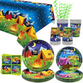Camping Party Supplies - Camping Party Tableware - Dinner Plates Desserts Plates Cups Napkins Tablecover Straws for Boy Camper Campfire Forest Picnic Adventure Party Supplies, Serves 20 (20) by LSJDEER