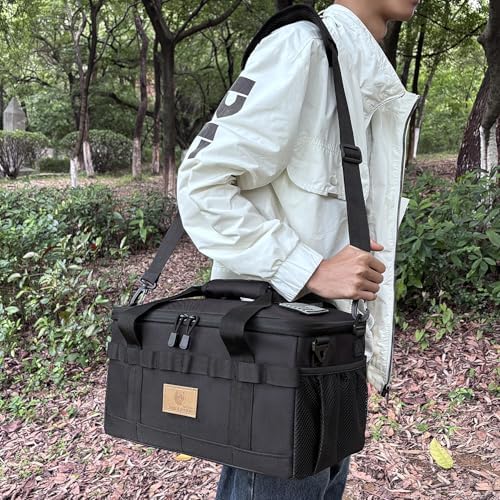 Tactical Camping Storage Bag 18L Utility Tote Bag Camp Kitchen and Trunk Organizer (Black) - Image 6