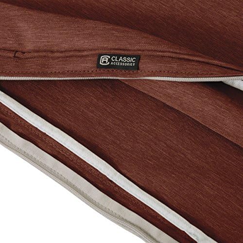 Classic Accessories Montlake Water-Resistant 25 x 18 x 4 Inch Outdoor Back Cushion Slip Cover, Patio Furniture Cushion Cover, Heather Henna Red, Patio Furniture Cushion Covers - Image 5