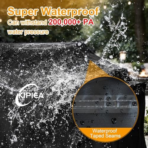 Kipiea 600D Heavy Duty Grill Cover for Traeger Ironwood XL/Timberline XL, Waterproof Wood Pellet Smoker Cover with Windproof Buckles, Pellet BBQ Grill Covers for Outside Anti-UV, No Tear, No Fading - Image 4