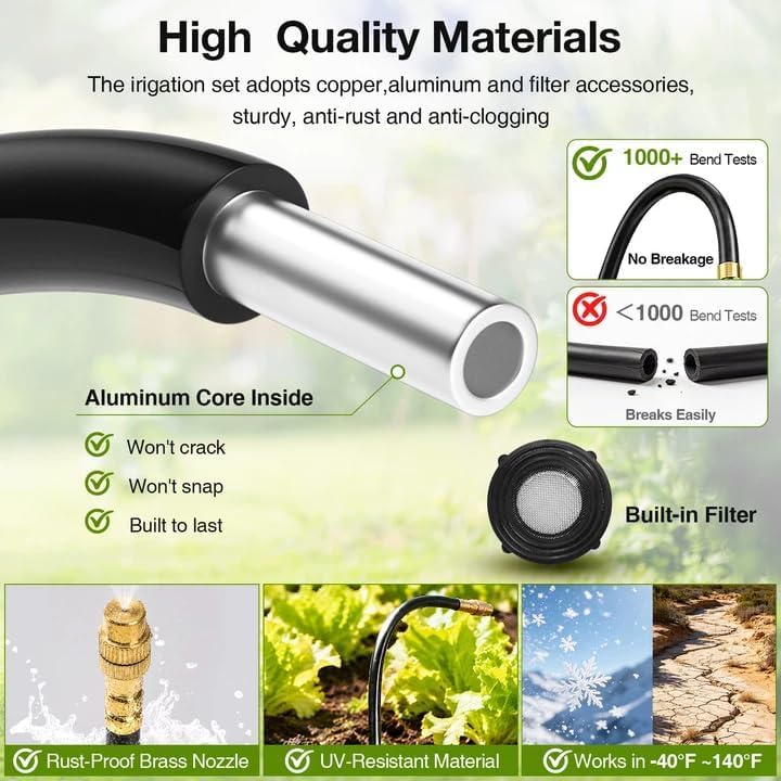Bluepro 200FT Drip Irrigation System with Brass Splitter & Copper Nozzles - Image 4