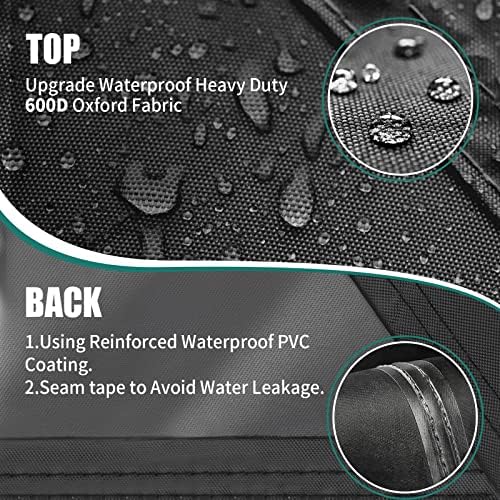 GARPROVM Large Patio Furniture Cover Waterproof, Outdoor Table Sofa Dining Set Cover with Upgraded Heavy-Duty 600D Oxford 4 Windproof Buckles, 138 x 102 x 35 Inch - Image 2