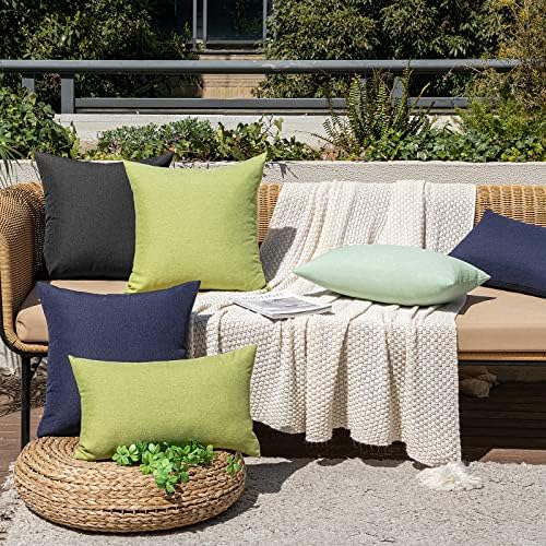 MIULEE Decorative Outdoor Pillow Covers Waterproof 18x18 Black - Image 6