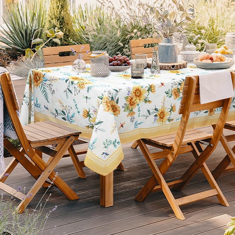 Outdoor Tablecloth with Umbrella Hole Lemon Print Outdoor Table Cover, Windproof & Easy Install Patio Tablecloth for Picnic, Garden, Backyard & Summer Parties 60 x 102 in - Image 2