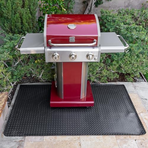 Permasteel Fire-Resistant Grill Mat for Outdoor Grill, 65" x 39" Non-Slip Deck Protector, Durable Rubber BBQ Mat for Under Grill, Reusable Black Under Grill Mat for Gas BBQ Grills - Image 4