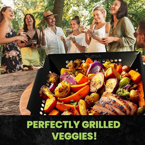Kona Extra Large Grill Basket for Veggies - Premium Nonstick Grilling Basket/Grill Net - Essential Grilling Accessories For Outdoor Grill & BBQ, 14x13x4 Inches - Image 4