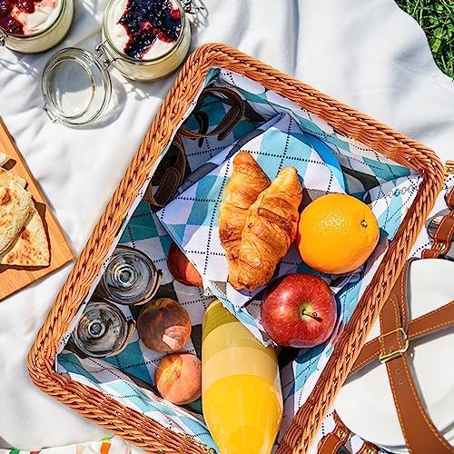 3 PCS 16 Inch Wicker Bread Basket, Woven Serving Basket, Tabletop Food Serving Basket for Restaurant, Bakery, Family Party, Hotel Serving, Fruits, Vegetables and Snacks, Brown, by GNIEMCKIN - Image 5