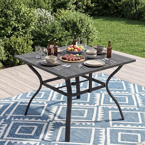 Square Metal Outdoor Dining Table for 4, 37.8”x37.8” - Image 6