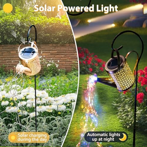 SRNPMIU Solar Watering Can Light, Solar Yard Decorations Outdoor - Image 3
