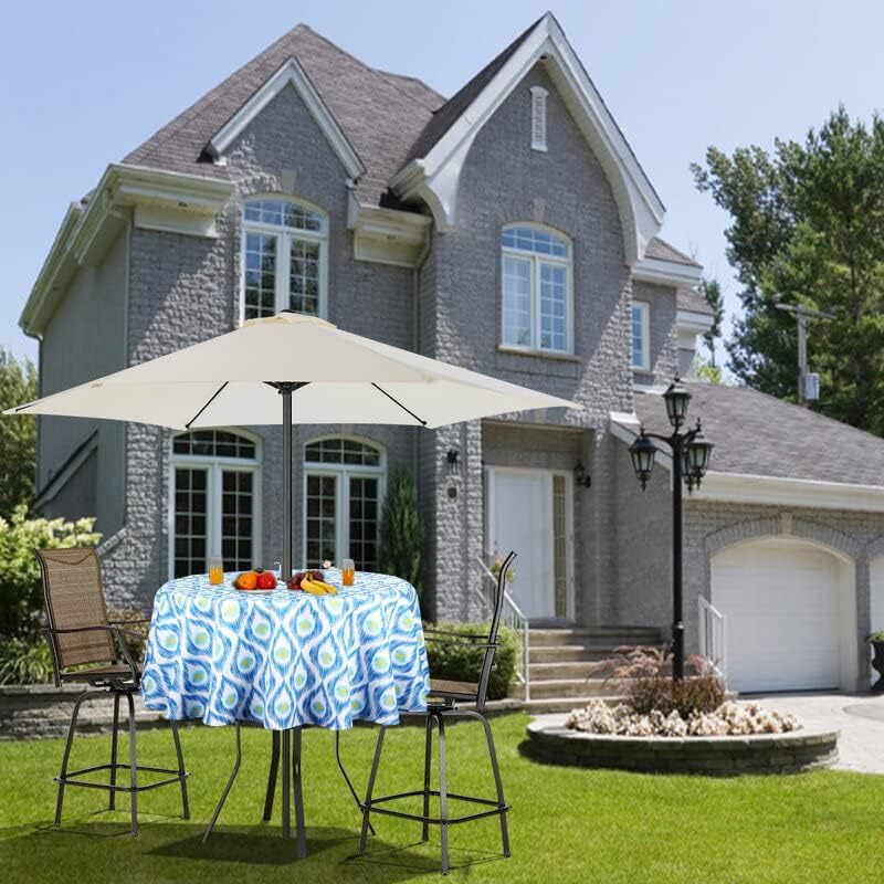 EHouseHome Outdoor Indoor 60inch Round Tablecloth with Umbrella Hole and Zipper, Waterproof Zippered Patio Cloths, Spring/Summer Table Covers for Backyard Circular Table/BBQs/Picnic - Image 3