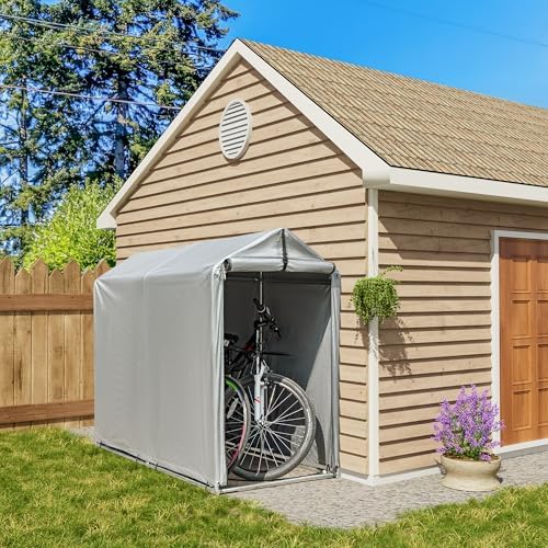 Flamaker 6' x 3' Small Bike Tent Storage with PE Fabric and Steel Frame - Image 2