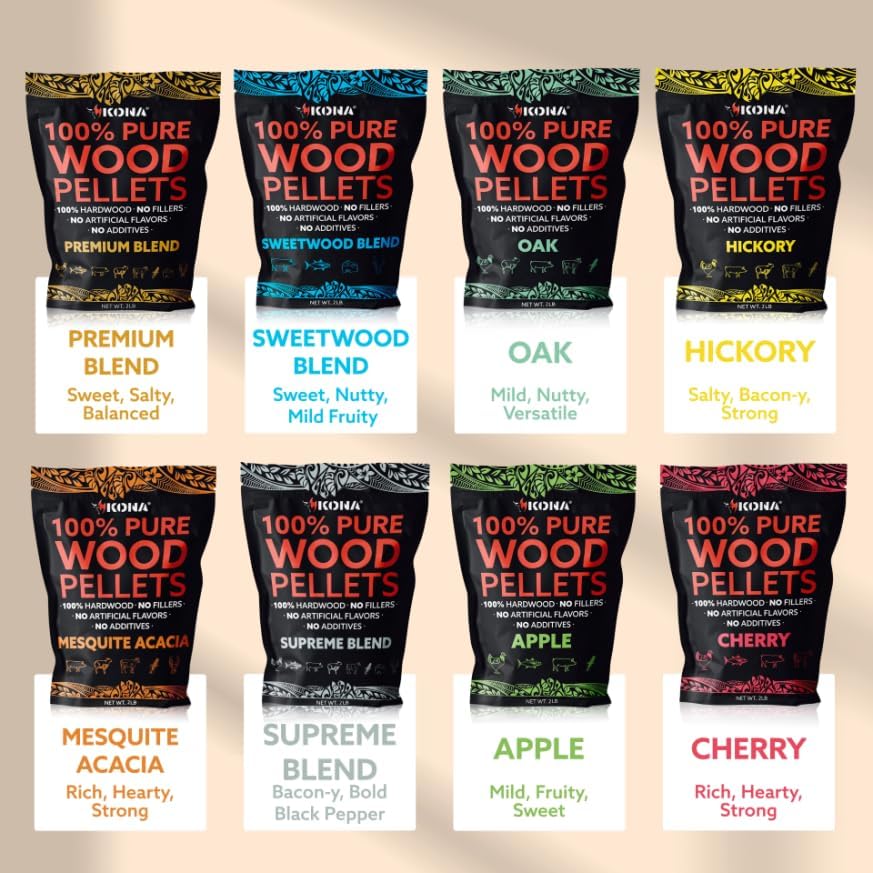 (8 Pack) 1 lb Smoker Pellets Variety Pack, Wood Smoking Pellets, BBQ Pellets for Smoker, Wood Pellets, Smoking Pellets for Smoker, Pellet Grill Pellets, Hardwood Pellets - Intended for Ninja Woodfire - Image 2