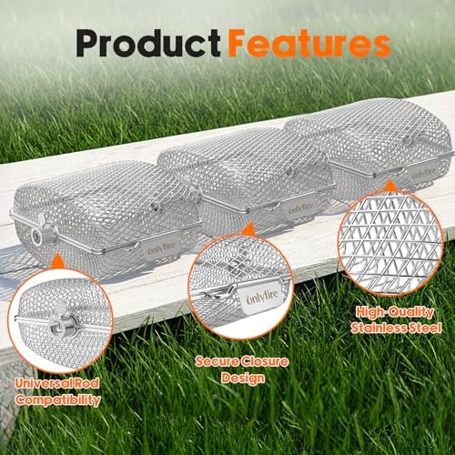 onlyfire Stainless Steel Rotisserie Basket Kit, Set of 3 - Image 3