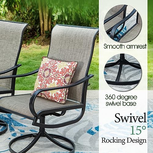 Sophia & William 5 Piece Patio Dining Set, 44'' Round Table & Swivel Chairs - Image 3