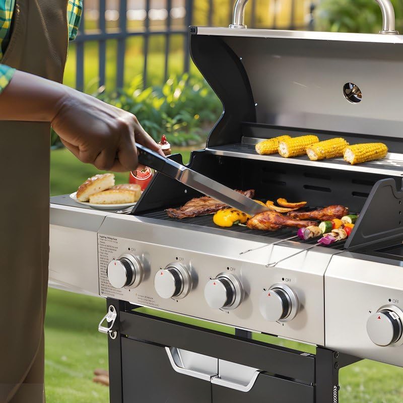 Endark 4-Burner Heavy-Duty Stainless Steel Gas Grill - Portable Outdoor Cooking for Patio, Backyard, Barbecue, Camping | Grill, Fry, Bake Pizza | Easy-Clean - Image 5