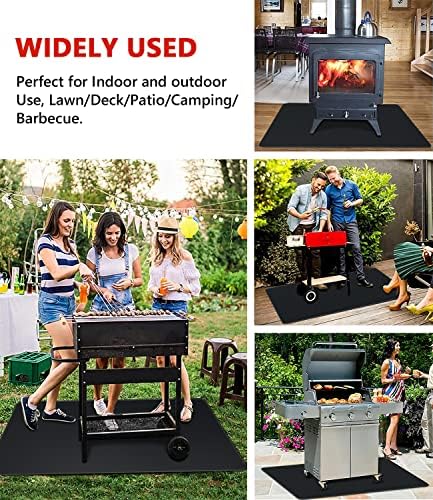 Protebox 48 x 30 inch Under Grill Mats for Outdoor Grill, Double-Sided Fireproof Deck and Patio Protector Mat, BBQ Mat for Under BBQ, Waterproof Oil-Proof Grill Floor Pads Fire Pit Mat Fireplace Mat - Image 6