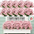 Powbrace 22 Pack Artificial Flowers for Outdoor Indoor Fake Plants(Pink) by PowbraceArtificialFlowers