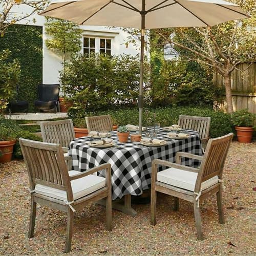 EHouseHome Outdoor Indoor Tablecloth with Umbrella Hole for Oval Table,Waterproof Patio Table Cloths, Spring/Summer Table Covers with Zipper for Backyard Circular Table/BBQs/Picnic,60 x 84 inches - Image 2