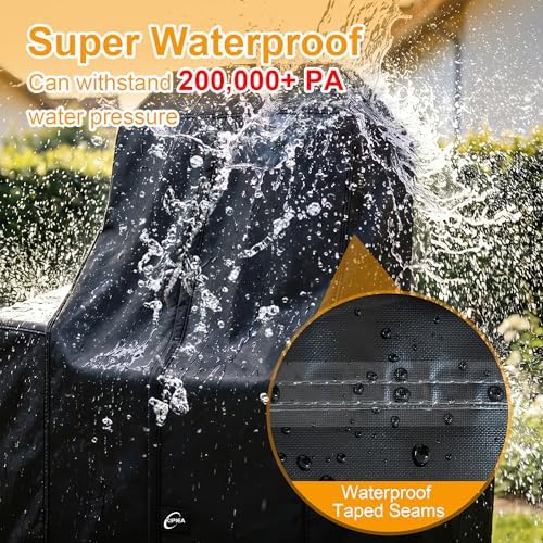 Kipiea 600D Pellet Grill Cover for Pit Boss Lockhart, Waterproof BBQ Smoker Cover, UV Resistant, No Tear, No Fading - Image 5