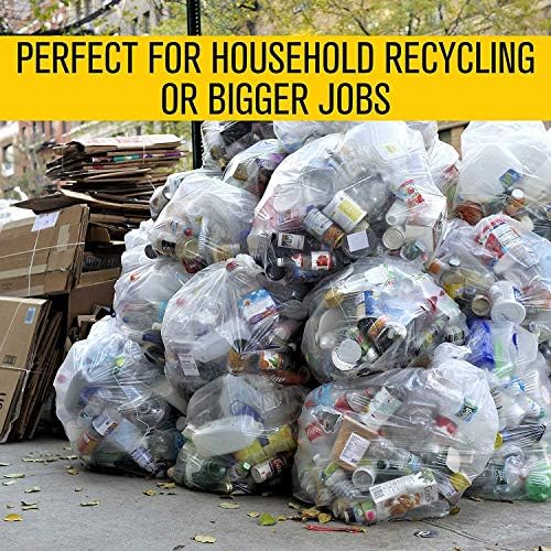 Aluf Plastics 55 Gallon Clear Trash Bags - (Huge 100 Pack) - 38" x 58" - 1.5 MIL (Equivalent) - Heavy Duty Industrial Liners Clear Garbage Bags for Recycling, Contractors, Storage, Outdoor - Image 4