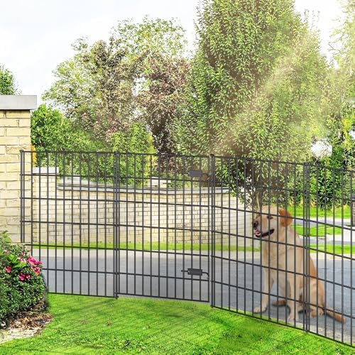 Metal Garden Fence with Gate 40 in x 23.3 ft, Dog Fence Outdoor for Yard - Image 5