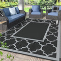 GENIMO Outdoor Rug, Waterproof Plastic Rugs for Patio, 5'x8' Black Grey by GENIMO