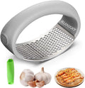 2025 Upgraded Stainless Steel Garlic Press - Home & Kitchen Garlic Crusher (1, Gray) by RUINXXT