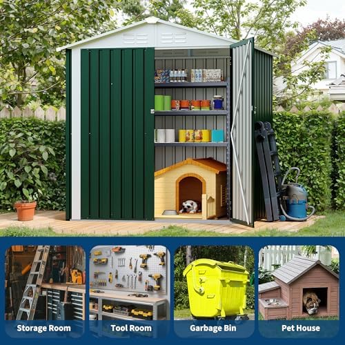 Garvee 6x4 FT Storage Shed – 130 Cu Ft, Sloped Roof, Weatherproof - Image 3