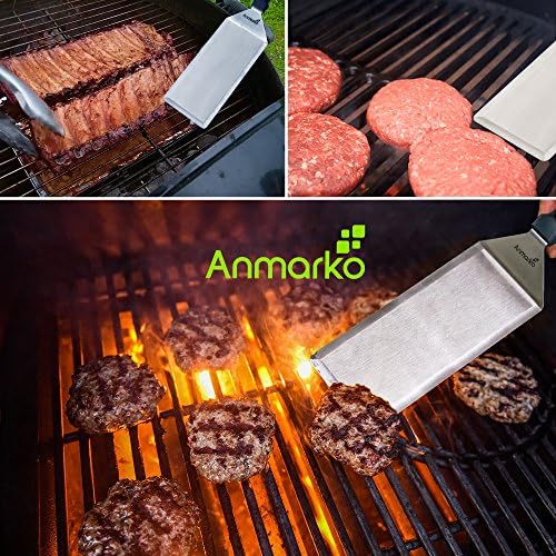 Big Metal Griddle Spatula - Grill spatula 4 x 8 in Large Burger Smasher Hamburger Turner Scraper - Pancake Flipper - Great for BBQ Grill and Flat Top Griddle - Commercial Grade - Image 5
