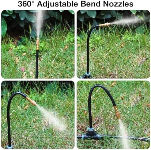 MIXC 200Ft 1/4" Drip Irrigation System,2026-Upgrade Garden Irrigation Kit with 32pcs Adjustable Copper Nozzles, Atomizing Watering System for Outdoor Plants,Raised Bed,Yard,Potted Plant,Lawn - Image 2