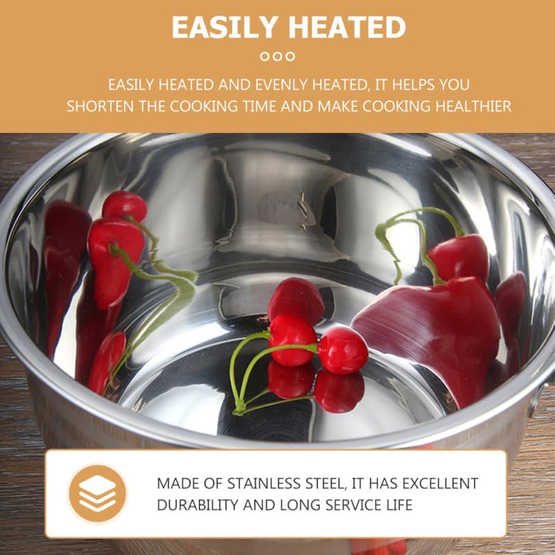 PRETYZOOM Camping Griddle Camping Pot Jacketed Kettle Thicken Child Stainless Steel Thicken Stew Pot Camp Cooking Stainless Steel Cookware - Image 6