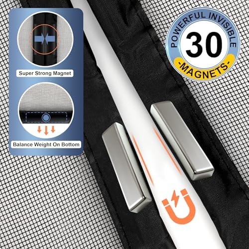 METAONLY Fiberglass Magnetic Screen Door Mesh, Works for Patio, Sliding Door, Keeps Bug Mosquito Out, Fresh Air Flow, Fits 36" x 80" Door - Curtain Size 38" x 82", Black - Image 4