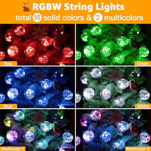 Ollny Outdoor String Lights, 30FT RGBW Color Changing Patio Lights Remote - Image 3