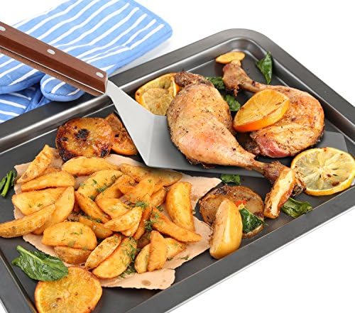 8” Extra-Large Sturdy Stainless Steel Spatula Hamburger Turner with Strong Wooden Handle – Professional Commercial Food Flipper Scraper for Grilling Cooking, Baking for Your Flat Top Restaurants - Image 6