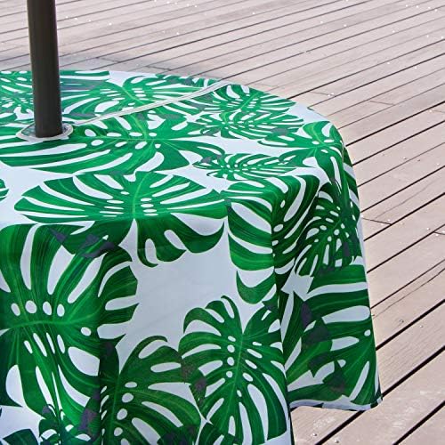 EHouseHome Outdoor Indoor 70inch Round Tablecloth with Umbrella Hole and Zipper, Waterproof Zippered Patio Table Cloths, Spring/Summer Table Covers for Backyard Circular Table/BBQs/Picnic - Image 4
