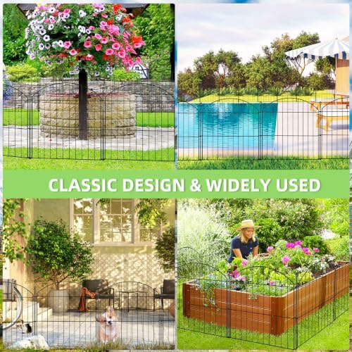 Decorative Garden Fence, 24in (H) x 10ft(L) No Dig Fence with Gate - Image 4